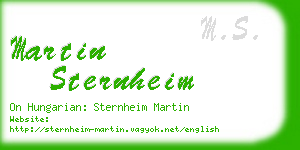 martin sternheim business card